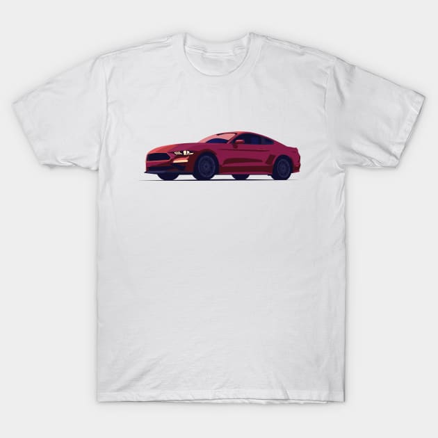 Red Ford Mustang T-Shirt by TheArchitectsGarage